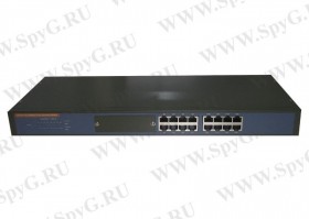WS-NW516M216P Коммутатор 19&quot;, 16 портовый 100Mbit, металлический корпус, черный РАСПРОДАЖА