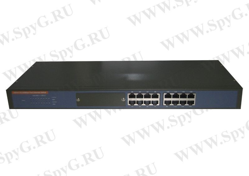 WS-NW516M216P Коммутатор 19", 16 портовый 100Mbit, металлический корпус, черный РАСПРОДАЖА