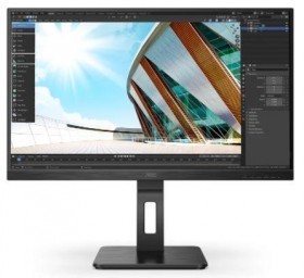 Монитор AOC 27&quot; 27P2Q Black, 16:9, IPS, 1920x1080, 4ms, 300cd, 75Hz, 1xVGA, 1xDVI, 1xHDMI, 1xDP, 4xUSB, SPK, HAS