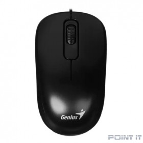 Мышь проводная Genius DX-110, USB, оптическая, разрешение 1000 DPI, 3 кнопки, кабель 1.5m, для правой/левой руки. Цвет: черный