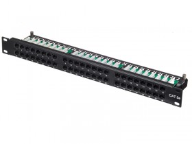 Патч-панель UTP, 19&quot;, 48 портов RJ45, cat.5е, 1U, Krone Type, компактная, &quot;L&quot; Акция т/к