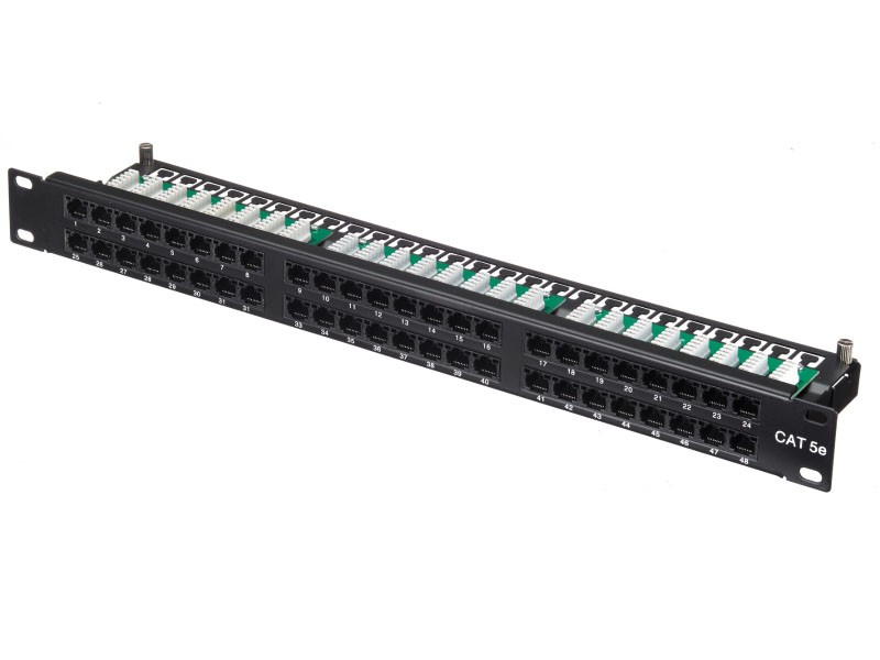 Патч-панель UTP, 19", 48 портов RJ45, cat.5е, 1U, Krone Type, компактная, "L" Акция т/к