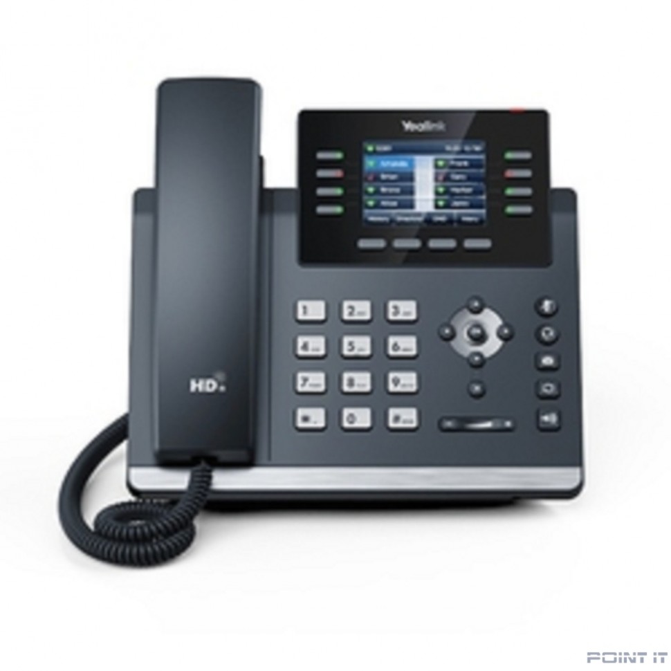 YEALINK SIP-T44U, 12 аккаунтов, 2 порта USB, цветной экран 2.8", BLF, PoE, GigE, без БП, шт