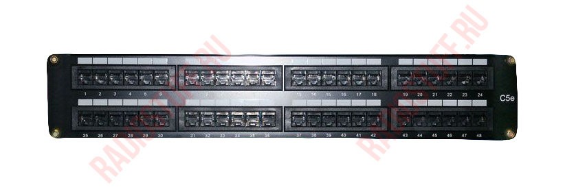 Патч-панель UTP, 19", 48 портов RJ45, cat.5е, 2U, Dual Type, Netko СКС, "J"