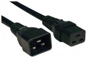 Кабель питания (гнездо IEC С20 - штекер IEC С19) 3*2,5мм2, 2м, черный, Netko