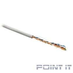 Hyperline UUTP4-C5E-S24-IN-PVC-WH-305 (UTP4-C5E-SOLID-WH-305) Кабель UTP (U/UTP), кат. 5e, 4 пары, (305 м), (24 AWG), одножильный (solid), белый, PVC