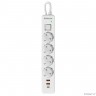 Defender Удлинитель с сетевым фильтром DFS 143 3 м,белый,4розетки,USB+TypeC [99434]