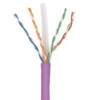 Кабель F/UTP4 (FTP4) cat.6 NETKO /4 пары 23 AWG BC/ 305м / с крестовиной/ нг(А)-HF LSZH - малодымный, не содержащий галогенов; фиолетовый; одножильный