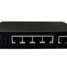 PoE, коммутатор, настольный, 5 портовый, 4 PoE 802.3at 100Mbit порта, 1 100Mbit, черный