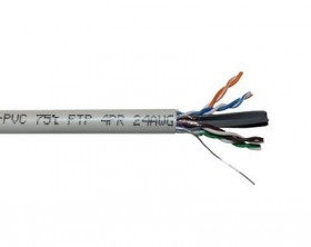 Кабель F/UTP 4 (FTP4 ) cat.6 NETKO /4 пары 23 AWG BC / 305м / одножильный, экранированный с крестовиной, 305м, серый &quot;СКС&quot;, FLUKE TEST