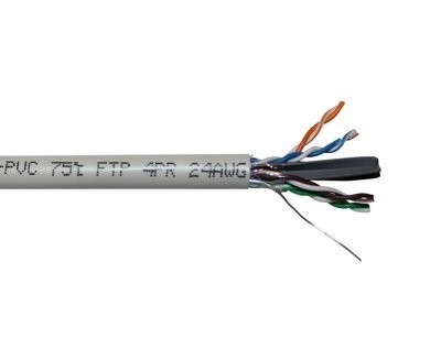 Кабель F/UTP 4 (FTP4 ) cat.6 NETKO /4 пары 23 AWG BC / 305м / одножильный, экранированный с крестовиной, 305м, серый "СКС", FLUKE TEST