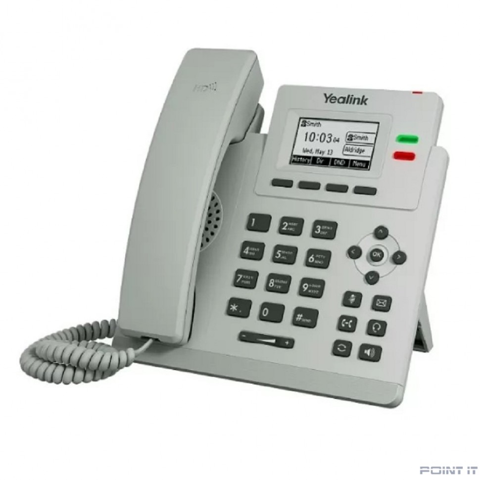 Телефон SIP Yealink SIP-T31P, 2 линии, PoE, БП в комплекте,светло-серый (SIP-T31P Light Gray)