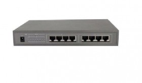 NS10808P PoE, коммутатор, настольный, 8 портовый, 8 PoE 802.3af 1Gbit портов, 15.4W, кабель питания ЕВРО, серый РАСПРОДАЖА