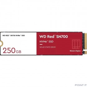 Твердотельный накопитель  250GB SSD WD RED SN700 NVMe M.2 PCI-E R3100Mb/s, W1600MB/s WDS250G1R0C