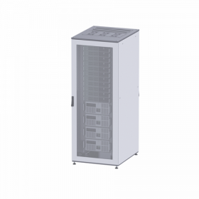  					Напольный шкаф 24U 800х800 двери перфорированная/перфорированная, укомплектован вводом и заглушками RAL7011/7035				 