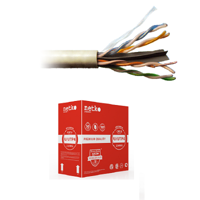 Кабель U/UTP4 cat.6 NETKO /4 пары 23 AWG BC / 305м / одножильный, неэкранированный с крестовиной, 305м "СКС", FLUKE TEST