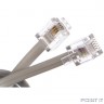 Cablexpert TC6P4C-2M Кабель.телефонный аппарат-розетка 2 м белый