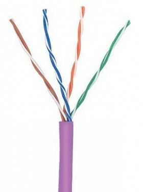 Кабель U/UTP4 cat.6a  NETKO /4 пары 23 AWG BC / 305м / с крестовиной /нг(А)-HF LSZH - малодымный, не содержащий галогенов; фиолетовый; одножильный