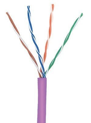 Кабель U/UTP4 cat.6a NETKO /4 пары 23 AWG BC / 305м / с крестовиной /нг(А)-HF LSZH - малодымный, не содержащий галогенов; фиолетовый; одножильный