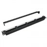 Патч-панель UTP, 19", 24 порта RJ45, cat.6, 1U, Dual Type, с органайзером, "L"