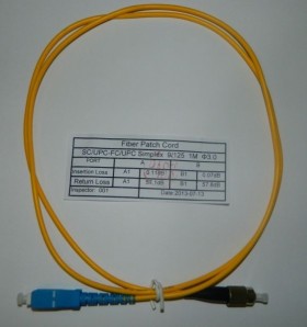 Патч-корд оптический переходной SC-FC/UPC SM Simplex 3.0мм 9/125, 1м