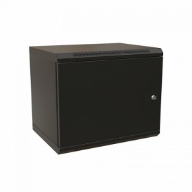  								Шкаф настенный 19-дюймовый (19), 12U, 650x600х600мм, металлическая передняя дверь с замком, две боковые панели, цвет черный (RAL 9004) (разобранный)							