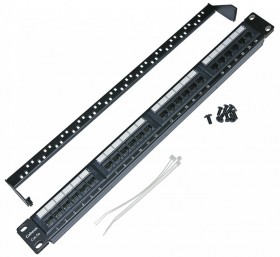 Кабельный органайзер 19&quot;, 1U, металлический, для патч панелей 52078, 55542, черный