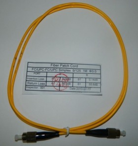 Патч-корд оптический соединительный FC-FC/UPC SM Simplex 3.0мм 9/125, 1м