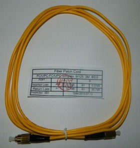 Патч-корд оптический соединительный FC-FC/UPC SM Simplex 3.0мм 9/125, 3м