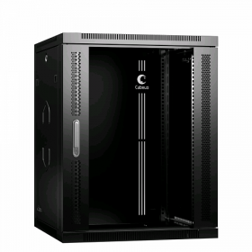  					Шкаф телекоммуникационный настенный 19 15U 600x450x769mm (ШхГхВ) дверь стекло, цвет черный (RAL 9004)				 