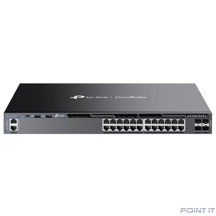 TP-Link SG6428X Стекируемый управляемый коммутатор 3-го уровня Omada с 24 гигабитными портами и 4 портами SFP+