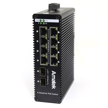 AN-SXGM10P8B - промышленный 10-портовый управляемый гигабитный L2 коммутатор с HiPoE до 480Вт