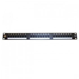 Патч-панель UTP, 19&quot;, 24 порта RJ45, cat.6а, 1U, Dual Type  IDC, Netko СКС