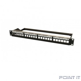 Hyperline PPBL6-19-24-RM Модульная патч-панель 19&quot;, 24 порта, 4 съемные панели по 6 модулей, 1U, для неэкранированных модулей, с задним кабельным организатором (без модулей)  
