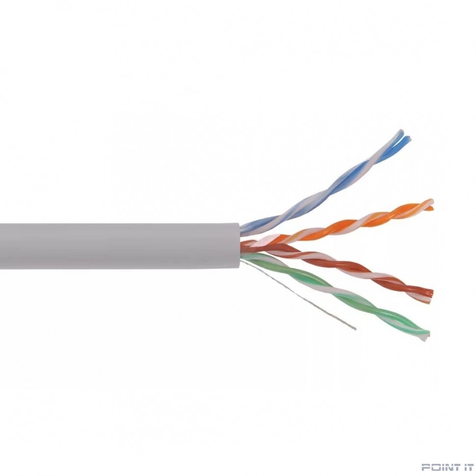 Кабель витая пара Bion BCL-U5448-181 U/UTP, кат.5e, 4x2x0,48 мм AWG 24 медь, одножильный, PVC, для внутренней прокладки, 305м, серый