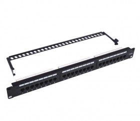 Патч-панель пустая, 19&quot;, 24 порта, RJ45, 1U, с органайзером, &quot;L&quot;