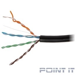 Кабель витая пара Bion BCL-U5451-301 U/UTP, кат.5e, 4x2x0,51мм AWG24, CCA, одножильный, PE, для внешней прокладки, 305м, черный