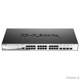 D-Link DGS-1210-28X/ME/B1B Управляемый L2 коммутатор с 24 портами 10/100/1000Base-T и 4 портами 10GBase-X SFP+