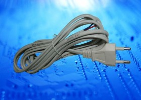 Кабель питания с вилкой (без разъема) 2*0,5мм2, 220V/2,5A, 3м, белый, Cabletech РАСПРОДАЖА