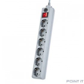 Perfeo Сетевой фильтр &quot;POWER+&quot;, PF_A4673 (3,0м, 6 розеток, серый (PF-PP-6/3,0-G))