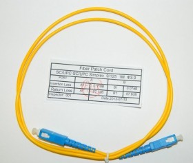 Патч-корд оптический соединительный SC-SC/UPC SM Simplex 3.0мм 9/125, 1м