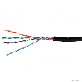 Кабель витая пара Bion BCL-U5480-381 U/UTP, кат.5e, 4x2x0,48 мм AWG 24, медь, одножильный, PE, для внешней прокладки, 305м,черный