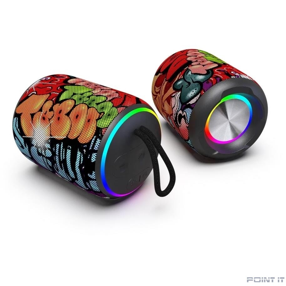 Perfeo Bluetooth-колонка "CASK" 6W, MP3 USB-TF, AUX, FM, HANDS FREE, TWS граффити [PF_D0345]