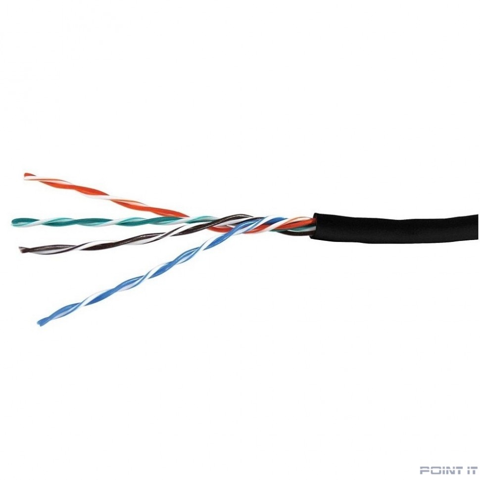 Кабель витая пара Bion BCL-U5510-381 U/UTP, кат.5e, 4x2x0,51 мм AWG 24, медь, одножильный, PE, для внешней прокладки, 305м, черный