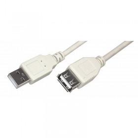 Кабель шт.USB A - гн.USB A 1.1 (3м), белый, ,