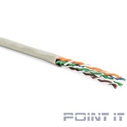Hyperline UUTP4-C5E-P24-IN-LSZH-GY-100 (100 м) Кабель витая пара, неэкранированная U/­UTP, категория 5e, 4 пары (24 AWG), многожильный (patch), LSZH, нг(С)-HF, -20°C – +75°C, серый