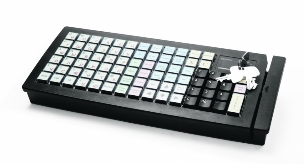 Программируемая клавиатура Posiflex KB-6600B черная c ридером магнитных карт на 1-3 дорожки