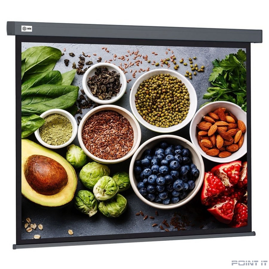 Экран Cactus Wallscreen CS-PSW-150X150-SG, 150х150 см, 1:1, настенно-потолочный серый