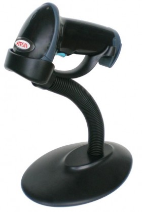 Сканер штрих-кода АТОЛ SB 1101 USB (чёрный) с подставкой