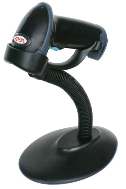 Сканер штрих-кода АТОЛ SB 1101 USB (чёрный) с подставкой